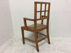 Heals of London Attri, A set of 12 Lattice Back Oak Arts & Crafts Armchairs  - Thumbnail 2