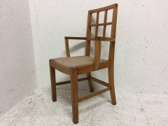 Heals of London Attri, A set of 12 Lattice Back Oak Arts & Crafts Armchairs - Thumbnail 3
