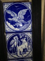 Pair of Aesthetic Movement Cast Fire Inserts with Mintons Aesop's Fables Tiles - Thumbnail 13