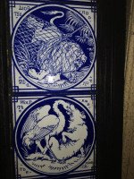 Pair of Aesthetic Movement Cast Fire Inserts with Mintons Aesop's Fables Tiles - Thumbnail 14