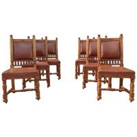 Thomas Jeckyll by Gillows, Aesthetic Movement, Rare Set of Ten Oak Dining Chairs - Thumbnail 1