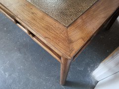 Chinese Hard Wood Dining Table & Eight Matching Chairs All with Stylized Carving - Thumbnail 7