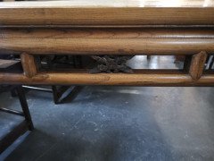 Chinese Hard Wood Dining Table & Eight Matching Chairs All with Stylized Carving - Thumbnail 9
