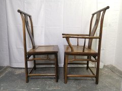 Chinese Hard Wood Dining Table & Eight Matching Chairs All with Stylized Carving - Thumbnail 14