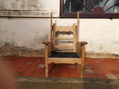 Scandinavian Pair of Oak Arts & Crafts Style Armchairs with Elongated Uprights - Thumbnail 3