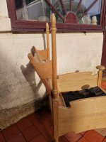 Scandinavian Pair of Oak Arts & Crafts Style Armchairs with Elongated Uprights - Thumbnail 6