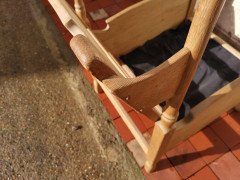 Scandinavian Pair of Oak Arts & Crafts Style Armchairs with Elongated Uprights - Thumbnail 12