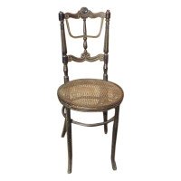 Fischel. A Rare Ebonized Bentwood Side Chair with Incised & Gilded Decoration