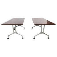 Antonio Citterio, Vitra, Two Aluminium Dining or Desk Tables with Walnut Tops - Thumbnail 1
