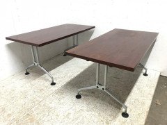 Antonio Citterio, Vitra, Two Aluminium Dining or Desk Tables with Walnut Tops - Thumbnail 3