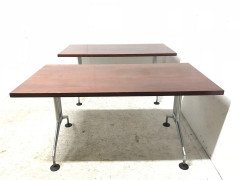 Antonio Citterio, Vitra, Two Aluminium Dining or Desk Tables with Walnut Tops - Thumbnail 4