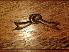 Heals, Near Pair of Arts & Crafts Single Oak 3 Foot Wide Beds with Carved Hearts - Thumbnail 8