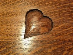 Heals, Near Pair of Arts & Crafts Single Oak 3 Foot Wide Beds with Carved Hearts - Thumbnail 9
