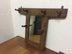 Cotswold School Arts & Crafts Oak Hall Mirror, Attributed to Stanley Webb Davies - Thumbnail 2