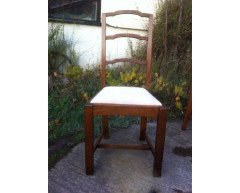 Heals, Set of Four English Arts & Crafts Oak Arched Top Ladderback Dining Chairs - Thumbnail 3