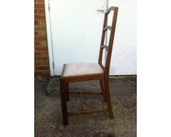 Heals, Set of Four English Arts & Crafts Oak Arched Top Ladderback Dining Chairs - Thumbnail 4