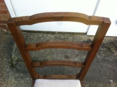 Heals, Set of Four English Arts & Crafts Oak Arched Top Ladderback Dining Chairs - Thumbnail 5