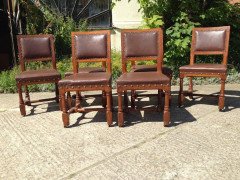 A W N Pugin, Stamped Gillows, a Set of Six Gothic Revival Oak Dining Chairs - Thumbnail 2