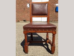 A W N Pugin, Stamped Gillows, a Set of Six Gothic Revival Oak Dining Chairs - Thumbnail 3