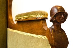 Arts and Crafts Walnut Armchair with Carved Female Heads and High Heel Shoes - Thumbnail 4