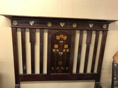 Exceptional Double Bed by Shapland & Petter with Stylised Floral Inlays - Thumbnail 8