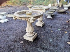 Pair of French Cast Concrete Garden Fountains with Medieval Heads to the Basins - Thumbnail 5