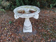 Pair of French Cast Concrete Garden Fountains with Medieval Heads to the Basins - Thumbnail 6
