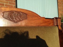 Arts and Crafts Walnut Armchair with Carved Female Heads and High Heel Shoes - Thumbnail 7