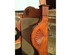 Arts and Crafts Walnut Armchair with Carved Female Heads and High Heel Shoes - Thumbnail 9