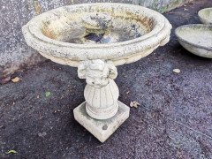 Pair of French Cast Concrete Garden Fountains with Medieval Heads to the Basins - Thumbnail 10