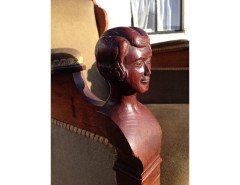 Arts and Crafts Walnut Armchair with Carved Female Heads and High Heel Shoes - Thumbnail 13