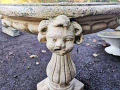 Pair of French Cast Concrete Garden Fountains with Medieval Heads to the Basins - Thumbnail 13