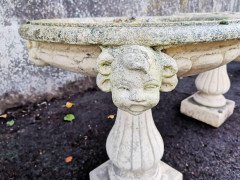 Pair of French Cast Concrete Garden Fountains with Medieval Heads to the Basins - Thumbnail 15