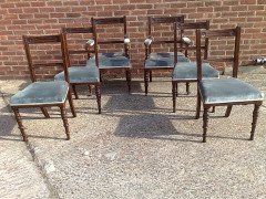 Bruce Talbert Attri Six Aesthetic Movement Oak Dining Chairs with Carved Florets - Thumbnail 3