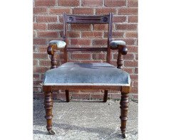 Bruce Talbert Attri Six Aesthetic Movement Oak Dining Chairs with Carved Florets - Thumbnail 4