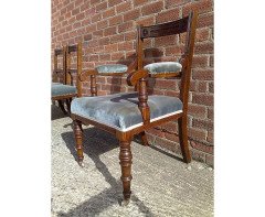 Bruce Talbert Attri Six Aesthetic Movement Oak Dining Chairs with Carved Florets - Thumbnail 7