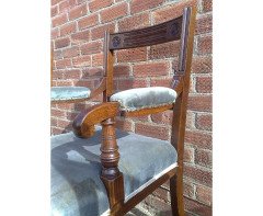 Bruce Talbert Attri Six Aesthetic Movement Oak Dining Chairs with Carved Florets - Thumbnail 9