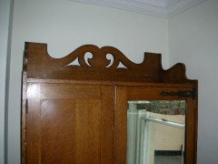 Liberty & Co. Attr Arts & Crafts Oak Double Wardrobe with Stylized Cut- Outs - Thumbnail 2