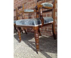 Bruce Talbert Attri Six Aesthetic Movement Oak Dining Chairs with Carved Florets - Thumbnail 15