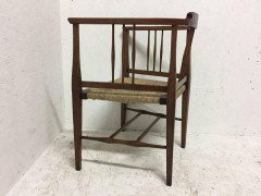 E A Taylor, Wylie and Lochhead or Shapland & Petter. A Fine Rush Seated Armchair - Thumbnail 3