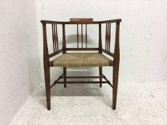 E A Taylor, Wylie and Lochhead or Shapland & Petter. A Fine Rush Seated Armchair - Thumbnail 5