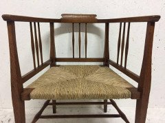 E A Taylor, Wylie and Lochhead or Shapland & Petter. A Fine Rush Seated Armchair - Thumbnail 6