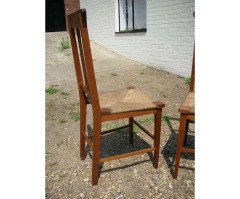 Wylie & Lochhead, a Pair of Glasgow School Oak Arts & Crafts Bedroom Chairs - Thumbnail 5