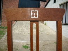Wylie & Lochhead, a Pair of Glasgow School Oak Arts & Crafts Bedroom Chairs - Thumbnail 6