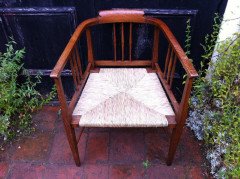 E A Taylor, Wylie and Lochhead or Shapland & Petter. A Fine Rush Seated Armchair - Thumbnail 9