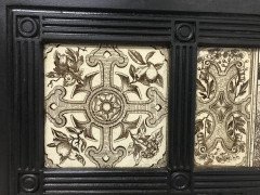 English Aesthetic Movement Cast Iron Fire Insert with Original Maw & Co Tiles - Thumbnail 4