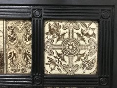 English Aesthetic Movement Cast Iron Fire Insert with Original Maw & Co Tiles - Thumbnail 7