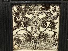 English Aesthetic Movement Cast Iron Fire Insert with Original Maw & Co Tiles - Thumbnail 8