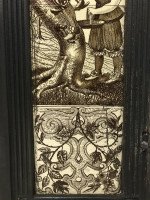 English Aesthetic Movement Cast Iron Fire Insert with Original Maw & Co Tiles - Thumbnail 11