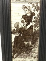 English Aesthetic Movement Cast Iron Fire Insert with Original Maw & Co Tiles - Thumbnail 14